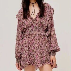 For Love and Lemons Sadie Mini Dress in Ditzy Floral size Small